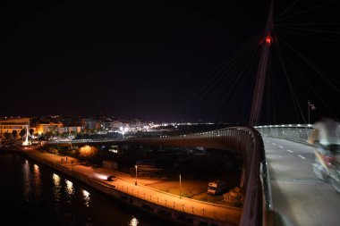 Ponte del Mare by Night in Pescara, Abruzzo, İtalya