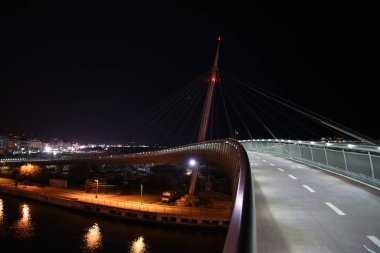 Ponte del Mare by Night in Pescara, Abruzzo, İtalya