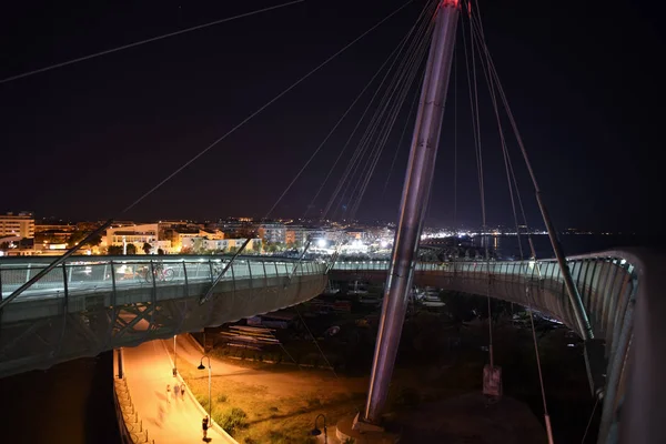 Ponte Del Mare Bei Nacht Pescara Abruzzen Italien — Stockfoto