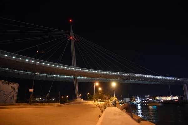 Ponte Del Mare Night Pescara Abruzzo Itália — Fotografia de Stock