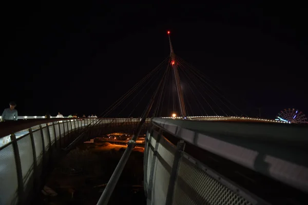Ponte Del Mare Bei Nacht Pescara Abruzzen Italien — Stockfoto