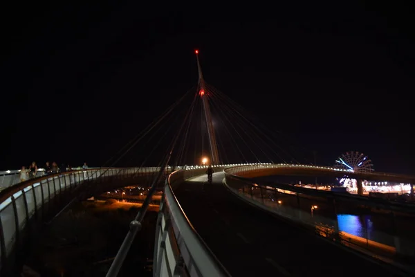 Ponte Del Mare Night Pescara Ban Abruzzo Olaszország — Stock Fotó