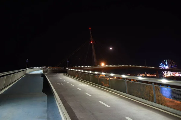 Ponte Del Mare Por Noche Pescara Abruzos Italia — Foto de Stock