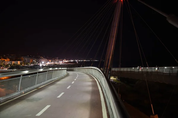 Ponte Del Mare Night Pescara Ban Abruzzo Olaszország — Stock Fotó