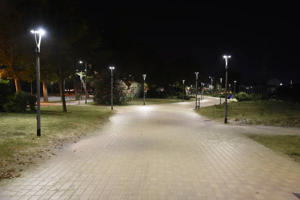 Yaz aylarında şehirde Gece kamu alanı