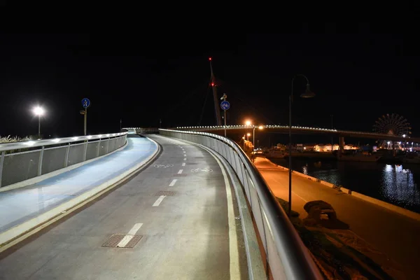 Ponte Del Mare Bei Nacht Pescara Sommer — Stockfoto