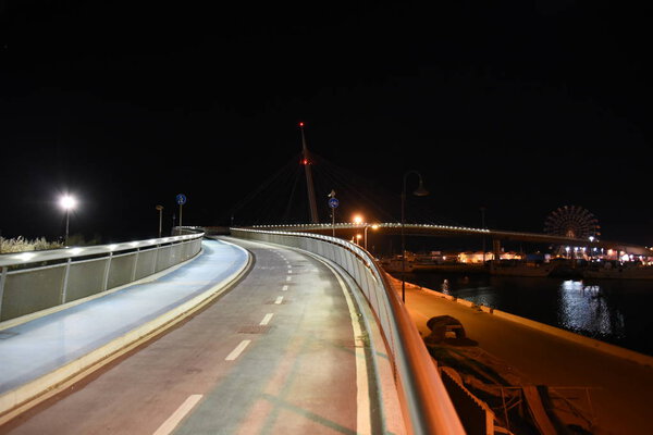 Ponte del mare by Night in Pescara at Summer