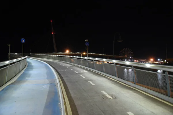 Ponte Del Mare Éjjel Pescara Ban Nyáron — Stock Fotó