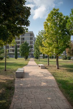Güzel bir şehir parkı manzarası, şehir