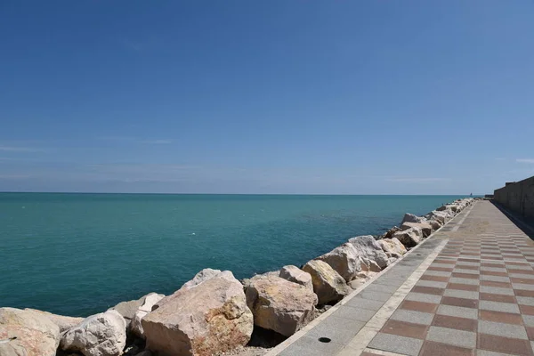 Termoli Seascape Por Mañana Con Cielo Azul Soleado —  Fotos de Stock