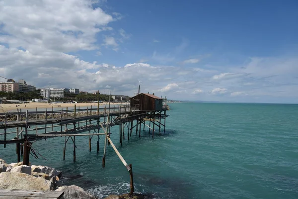 Trabucco Antigo Paisagem Marinha Termoli — Fotografia de Stock