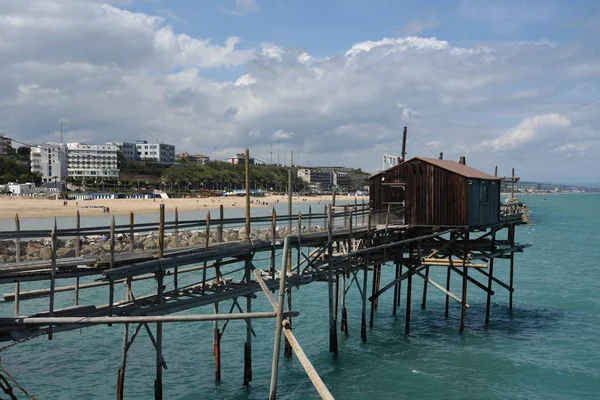 Ancien Trabucco Dans Paysage Marin Termoli — Photo