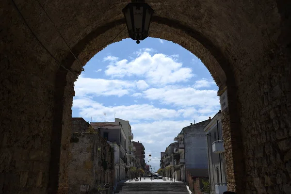 Sabaha Sokakları Sokakları Olan Termoli Şehri — Stok fotoğraf