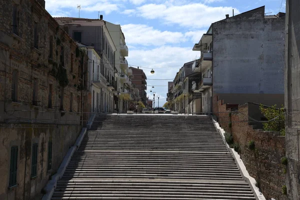 Termoli Cidade Com Rua Becos Pela Manhã — Fotografia de Stock