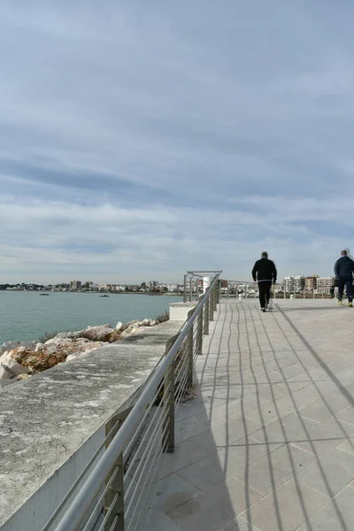 Turistiska Hamnen Manfredonia Morgonen — Stockfoto