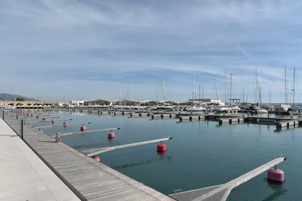 Puerto Por Mañana Con Barcos — Foto de Stock