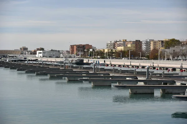 Puerto Por Mañana Con Barcos — Foto de Stock