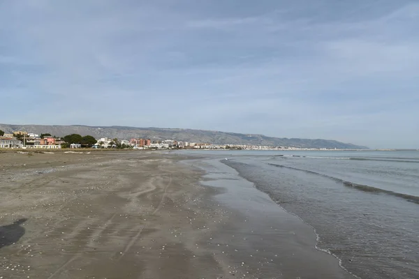 Paisaje Marino Sobre Ciudad Por Mañana — Foto de Stock