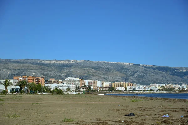 Nehir Deniz Manzarası Ile Sabah Siponto Plaj — Stok fotoğraf