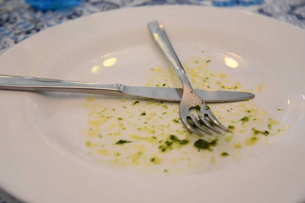 Stock image Dirty plate after eating