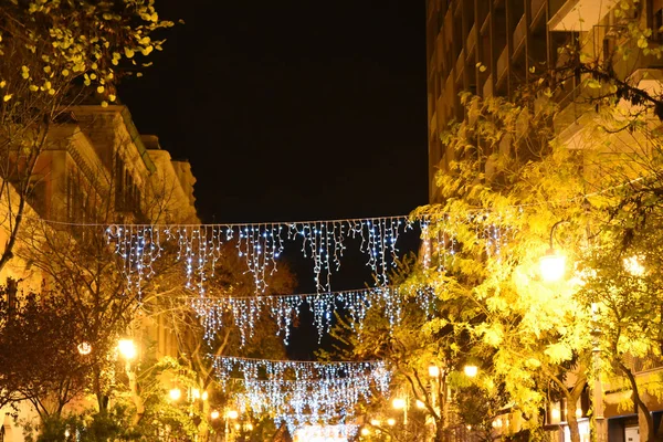 Christmas Decoration City Night — Stock Photo, Image