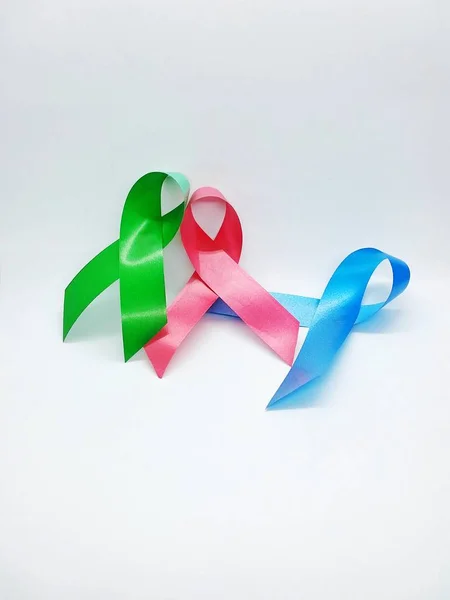 Cancer Awareness Ribbon Färger Stockbild