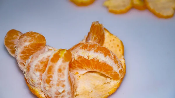 달콤한 만다린 오렌지 배경에 초점입니다 클로즈업 — 스톡 사진