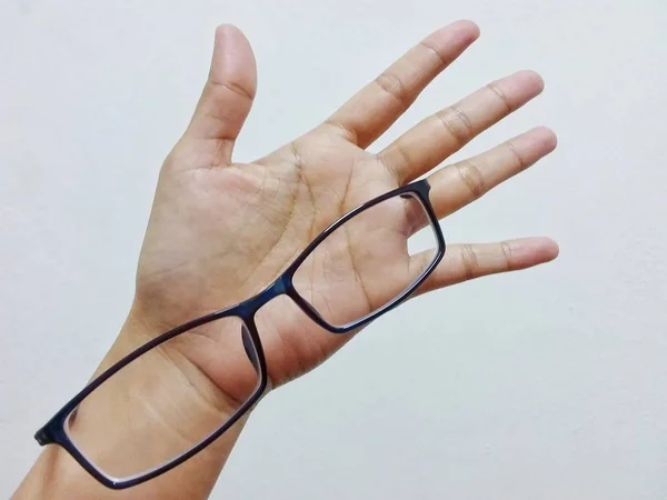 Kéz Glasses Munkát Anélkül Hogy Két Office Penampang Baru Kota — Stock Fotó