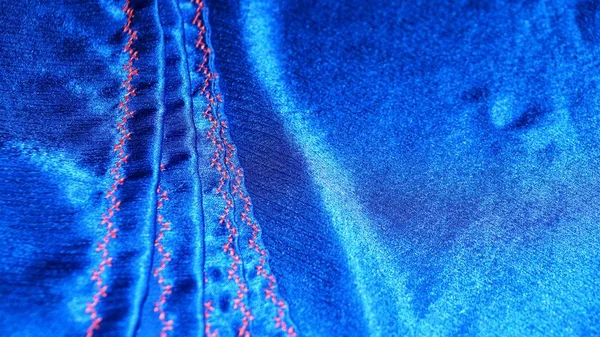 Tecido Bonito Cor Brilhante Para Costurar Roupas Foco Seleccionado Fechar — Fotografia de Stock