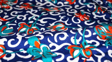 Güzel geometri ipek kumaş parlak renk dikiş giyim için