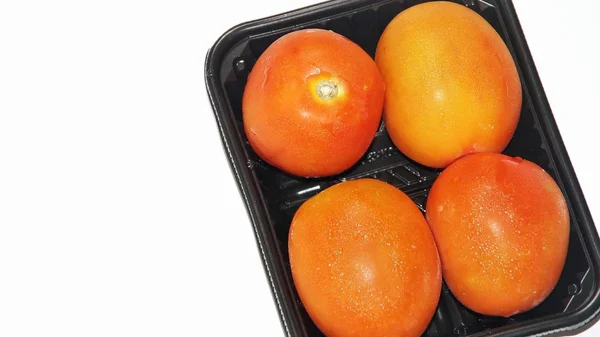 Legumbres Rojas Frescas Tomate Hojas Perejil Aisladas Sobre Fondo Blanco — Foto de Stock