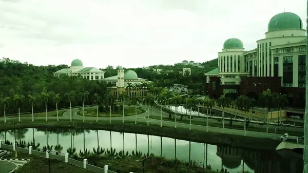 Landskap Regeringsbyggnad Kota Kinabalu Malaysia Uppifrån Och — Stockfoto