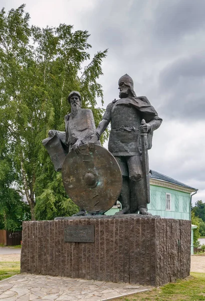 Pomnik Księcia Rurik Oleg Mądry Staraya Ładoga Rosja — Zdjęcie stockowe