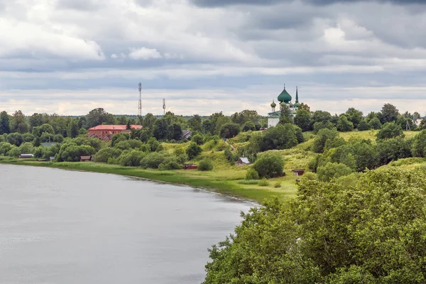 Θέα Στον Ποταμό Βόλκχοβ Κοντά Στο Sela Στάραγια Λάντογκα Ρωσία — Φωτογραφία Αρχείου
