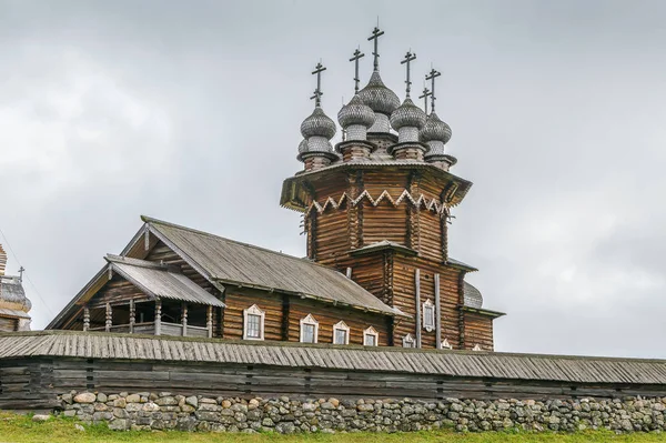 Zabytki Xvii Wieku Wyspie Kizhi Rosja Kościół Wstawiennictwa Matki Boskiej — Zdjęcie stockowe