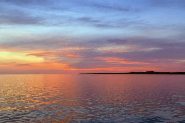 Sunset White Sea Solovetsky Islands Russia — Stock Photo, Image