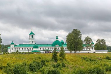 Alexander Svirsky Monastery Leningrad bölgesinde, Rusya Ortodoks Manastırı var. Başkalaşım Manastırı görünümünü