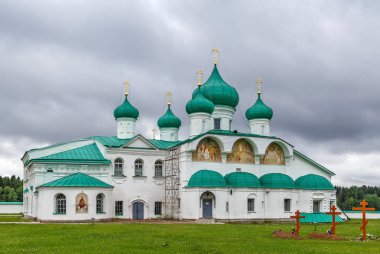 Alexander-Svirsky Manastırı Leningrad bölgesinde, Rusya Ortodoks Manastırı var. Başkalaşım Cathedra