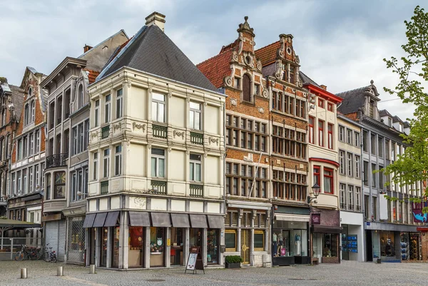 Historic houses on  Grand Market Square (Grote Markt) in Mechelen, Belgium