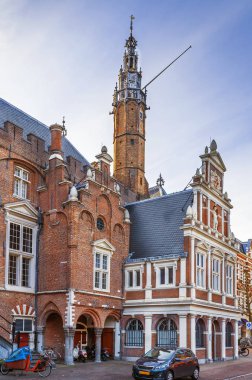 14. yüzyılda inşa Grote Markt Haarlem belediye binasına, Hollanda