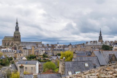 Görünüm tarihi merkezi Dinan Hill, Brittany, Fransa