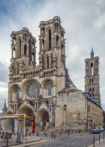 Laon Cathedral One Most Important Examples Gothic Architecture 12Th 13Th — Stock Photo, Image