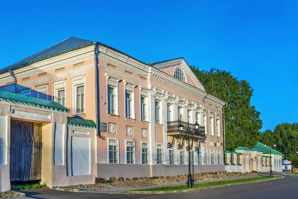 Historiic Huis Aan Kade Van Rivier Soechona Veliky Ustyug Rusland — Stockfoto