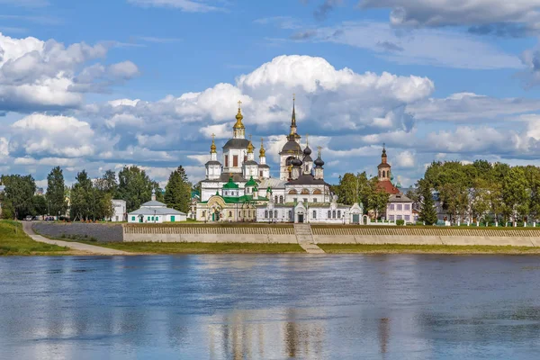 Widok Katedry Sądu Wielki Ustiug Rzeki Sukhona Wielki Ustiug Rosja — Zdjęcie stockowe