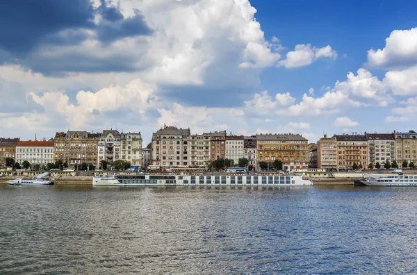 Kajen Vid Donau Floden Pest Budapest Ungern — Stockfoto