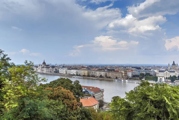 Pohled Budapest City Center Budínské Vrchy Maďarsko — Stock fotografie