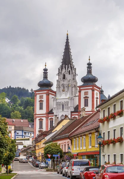 Utsikt Över Marian Basilika Snd Huvudgata Mariazell Österrike — Stockfoto