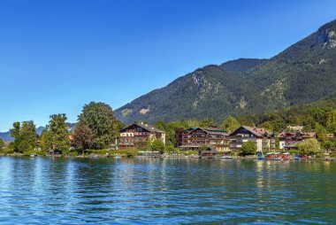 Wolfgangsee Gölü, Avusturya 'dan St. Wolfgang manzarası