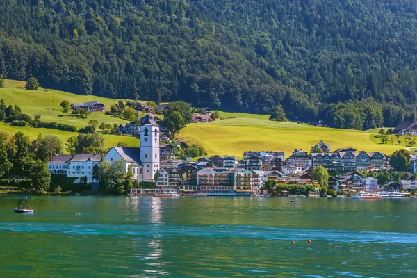 Vista Wolfgang Desde Lago Wolfgangsee Austria — Foto de Stock