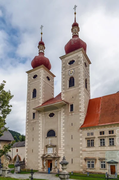 聖ランブレヒト修道院は オーストリア シュタイアー マルク州のベネディクト会修道院です ゴシック様式の修道院教会 — ストック写真